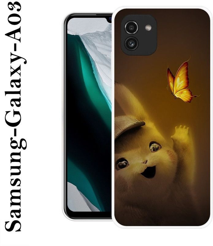 SHIVKUDI Back Cover for Samsung Galaxy A03  (Brown, Yellow, Silicon)