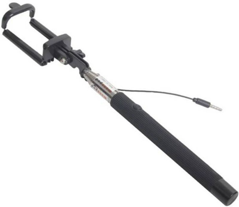 DAKRON Selfie-Stick-002 Cable Selfie Stick  (Black, Silver)