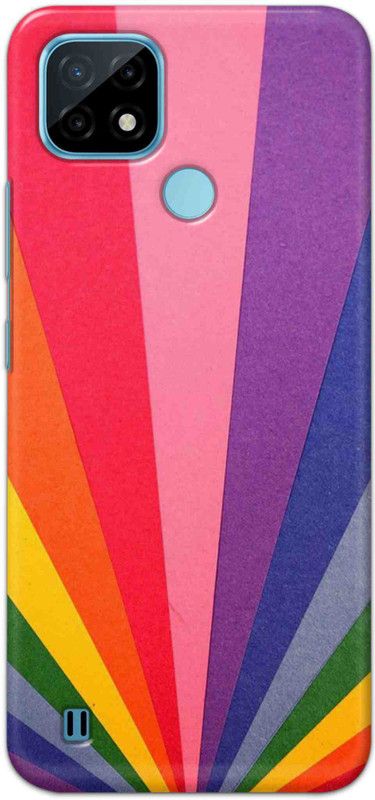 NDCOM Back Cover for Realme C21 Rainbow Color Atractive Printed  (Multicolor, Hard Case, Pack of: 1)