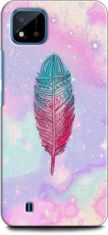 WallCraft Back Cover for Realme C20, RMX3063, RMX3061 DREAM CATCHER, FEATHER, COLORFUL, ABSTRACT ART, PINK, BLUE, GLITTER  (Multicolor, Dual Protection, Pack of: 1)