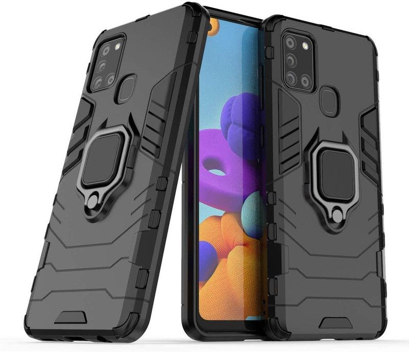 GoldKart Back Cover for Samsung Galaxy A21s  (Black, Dual Protection, Pack of: 1)