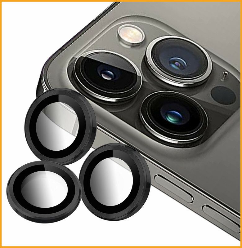 Ychroze Back Camera Lens Ring Guard Protector for APPLE iPhone 13 Pro Max (Black Color)  (Pack of: 1)