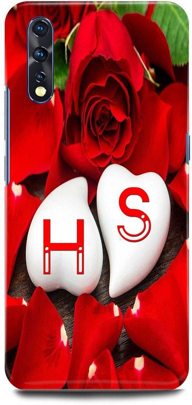 JUGGA Back Cover for vivo Z1x, 1917, H LOVES S NAME,H NAME, S LETTER, ALPHABET,H LOVE S NAME  (Red, Hard Case)