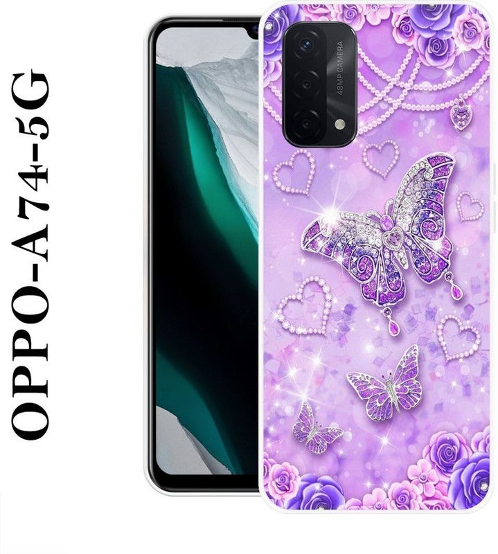 KLC Back Cover for Oppo A74 5G  (Purple, Grip Case, Silicon)