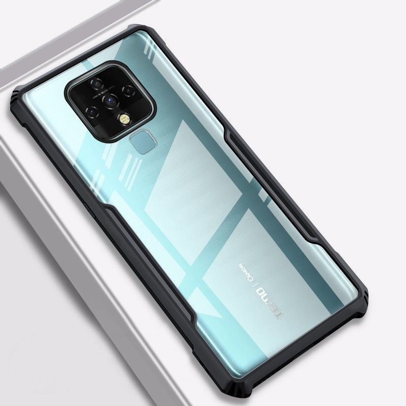 xykos Back Cover for Tecno Camon 16  (Black, Transparent, Shock Proof)