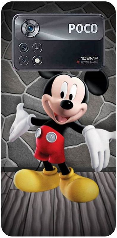 play fast Back Cover for POCO X4 Pro 5G, MICKEY, MOUSE, MINNIE, MOUSE, DOLL, TEDDY, LOVE  (Red, Hard Case, Pack of: 1)