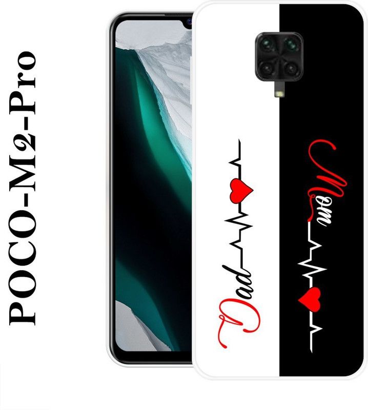 Sswastik Back Cover for Poco M2 Pro  (Black, White, Grip Case, Silicon)