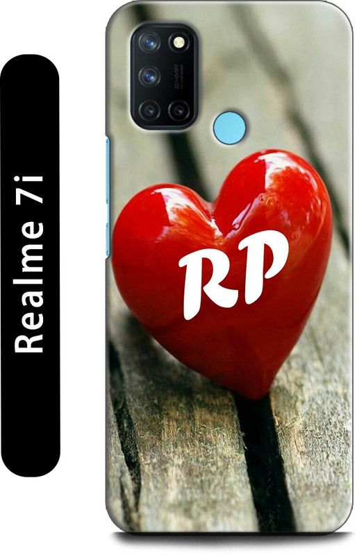 INDICRAFT Back Cover for Realme 7i, RMX2103 R P, R LOVES P, NAME, LETTER, ALPHABET, RP LOVE, HART, BLUE  (Multicolor, Shock Proof, Pack of: 1)