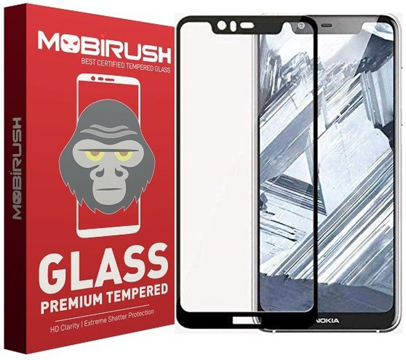 MOBIRUSH Edge To Edge Tempered Glass for Nokia 5.1 Plus  (Pack of 1)