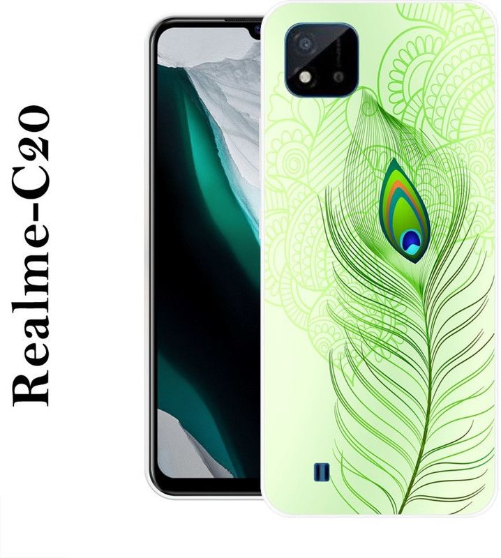 Sswastik Back Cover for Realme C20  (Green, White, Grip Case, Silicon)