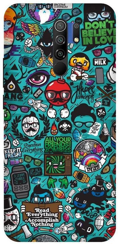 URCHIN Back Cover for Redmi 9 prime Cartoon, minecraft, puzzle, cute, funny, tranding, abstract  (Multicolor, Shock Proof, Pack of: 1)