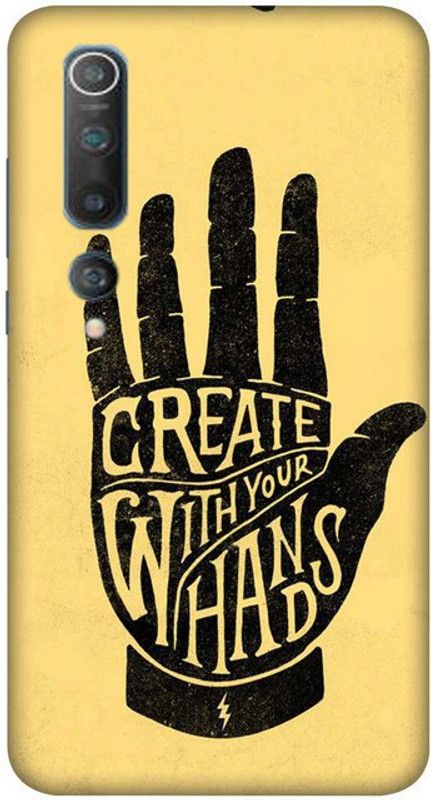 Zefroz Back Cover for Mi 10  (Yellow, Black, Waterproof, Silicon)