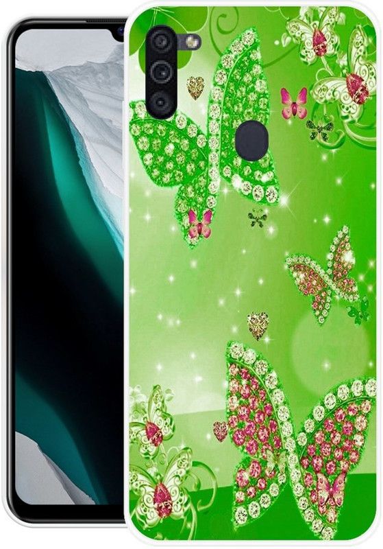 BLUEZAP Back Cover for Samsung Galaxy M11  (Green, Grip Case, Silicon, Pack of: 1)