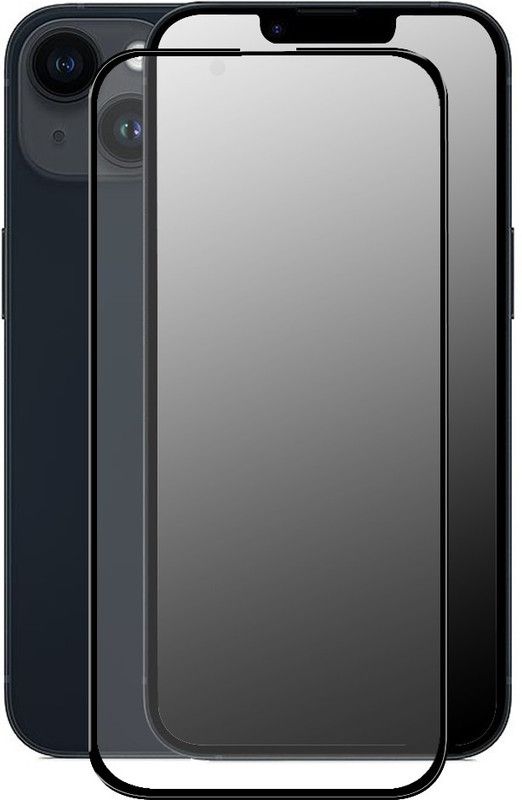lazzymoby Edge To Edge Tempered Glass for Apple IPhone 14, Matte Finish with Camera Cut, Black Border  (Pack of 1)