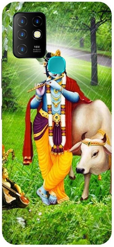 FIKORA Back Cover for Infinix Hot 10, X682B, RADHA, KRISHNA, KISHAN, KANHAIYA, KANHAJI  (Green, Hard Case, Pack of: 1)
