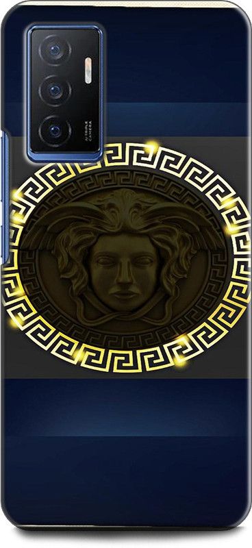 Wall Art Back Cover for Vivo V23E (5G) VERSACE, MEDUSA, KING, GOLD, LOGO, BLACK, LUXURY, STYLE  (Multicolor, Dual Protection, Pack of: 1)