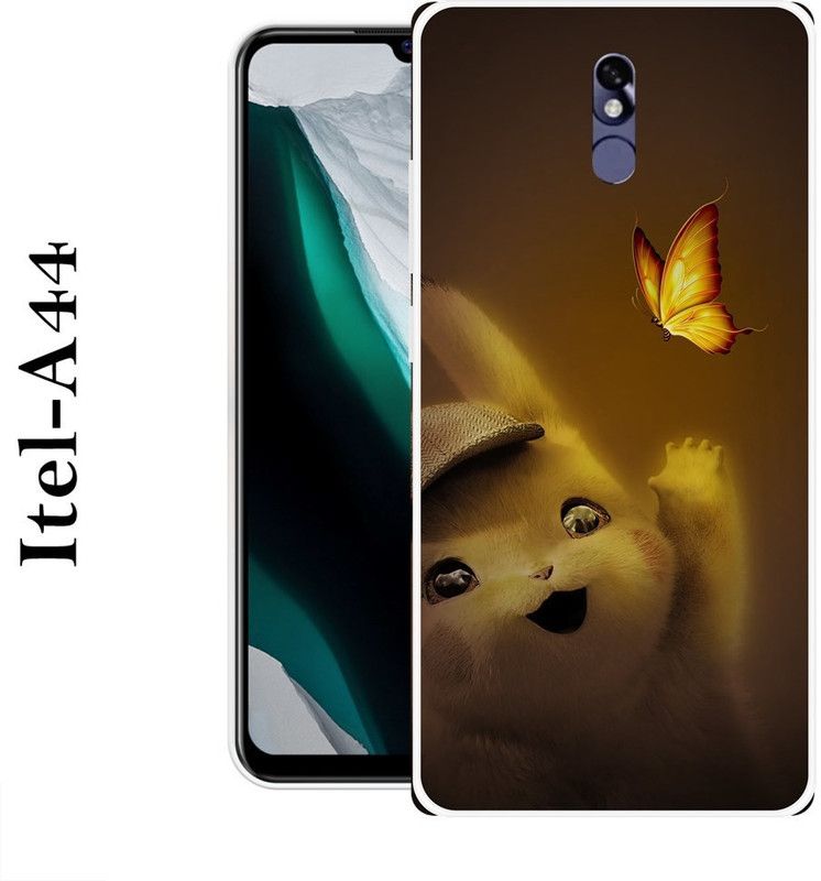 INDIALAND Back Cover for Itel A44, Itel A44 Pro  (Brown, Yellow, Grip Case, Silicon)