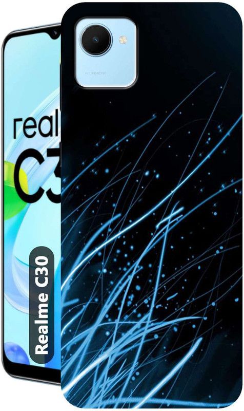 Rstyle Back Cover for Realme C30  (Black, Blue, Silicon, Pack of: 1)