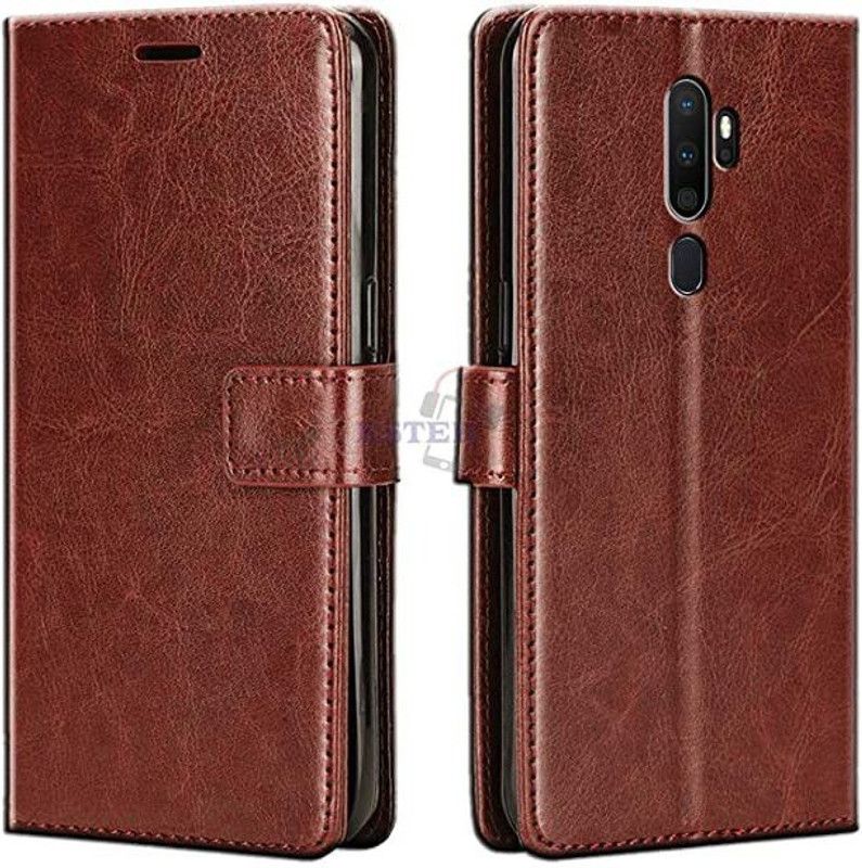 Wizflix Flip Cover for Oppo A9 2020 Flip Cover (Oppo A9, Brown)  (Brown)