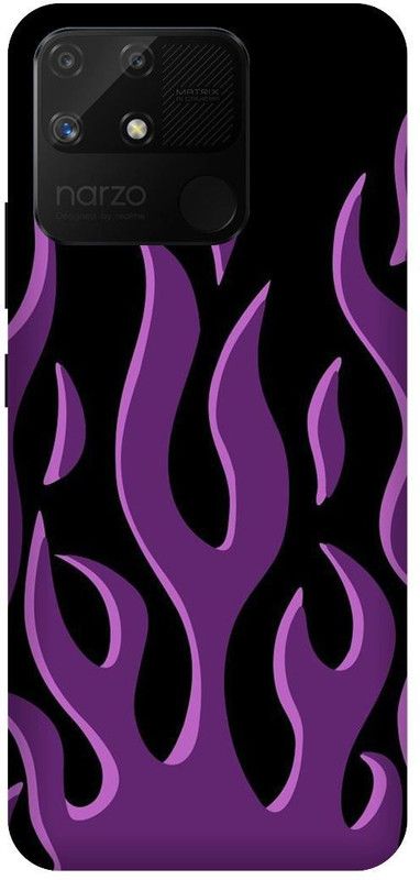 itrusto Back Cover for realme Narzo 50A , realme Narzo 50A Purple Flame BACK COVER  (Multicolor, Pack of: 1)