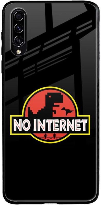 QRIOH Glass Back Cover for Samsung Galaxy A30s  (Black, Grip Case, Silicon, Pack of: 1)