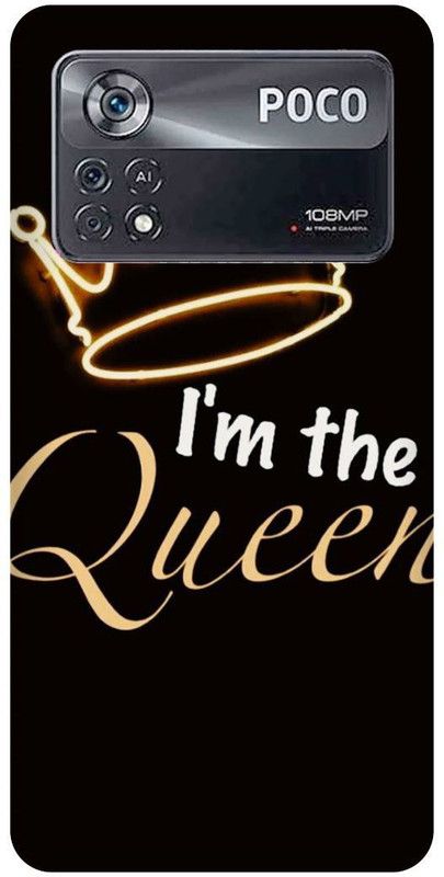 play fast Back Cover for POCO X4 Pro 5G, QUEEN, RANI, PRINCESS  (Brown, Hard Case, Pack of: 1)
