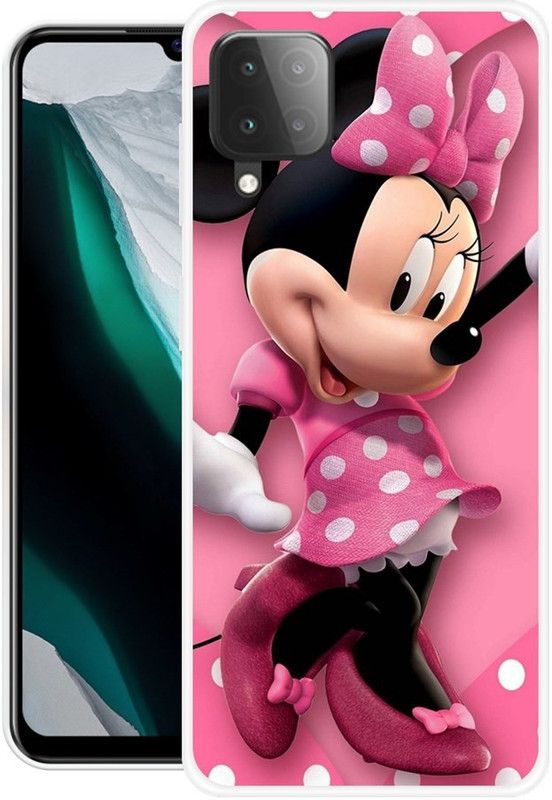 NEVYZAP Back Cover for Samsung Galaxy F12  (Pink, Black, Grip Case, Silicon, Pack of: 1)