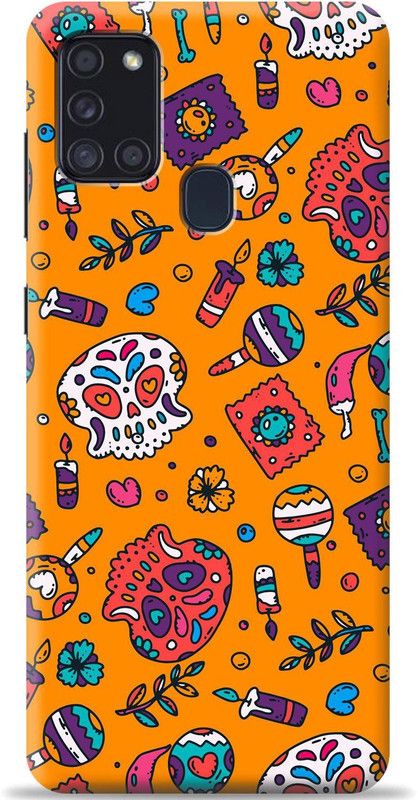 Crafter Back Cover for Samsung Galaxy A21s  (Orange, Shock Proof, Pack of: 1)