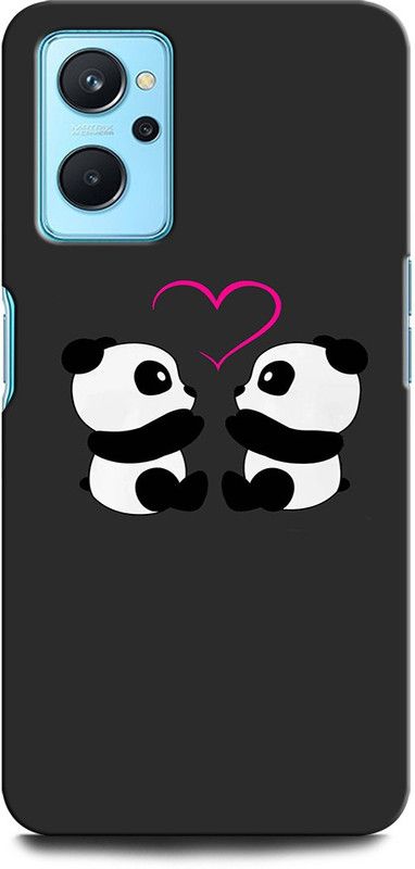 ORBIQE Back Cover for Realme 9i PANDA, LOVE, BEAR, AMOR, ANIMATION HEART  (Multicolor, Hard Case, Pack of: 1)