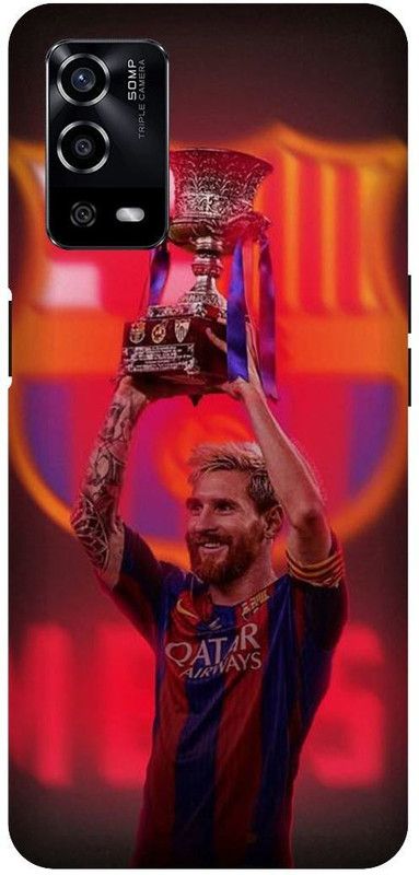 UMPRINT Back Cover for Oppo A55/CPH2325, Messi Messi10 Football Printed Back Cover  (Multicolor, Hard Case)