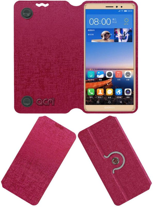 ACM Flip Cover for Gionee M7 Mini  (Pink, Cases with Holder, Pack of: 1)