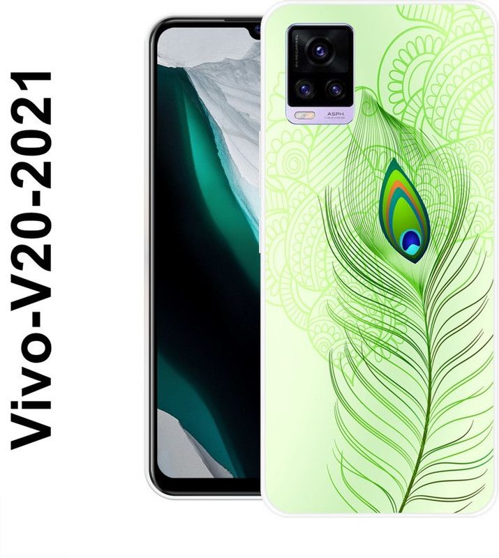 Sswastik Back Cover for Vivo V20 2021  (Green, Silicon)