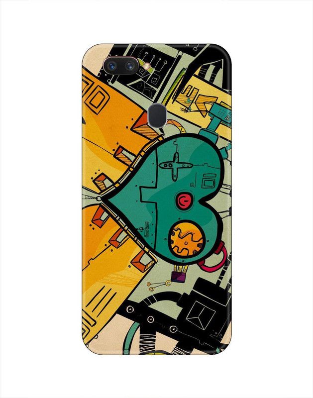 Smutty Back Cover for Realme 2 Pro, RMX1801, RMX1807 - Green Heart Print  (Multicolor, Hard Case, Pack of: 1)