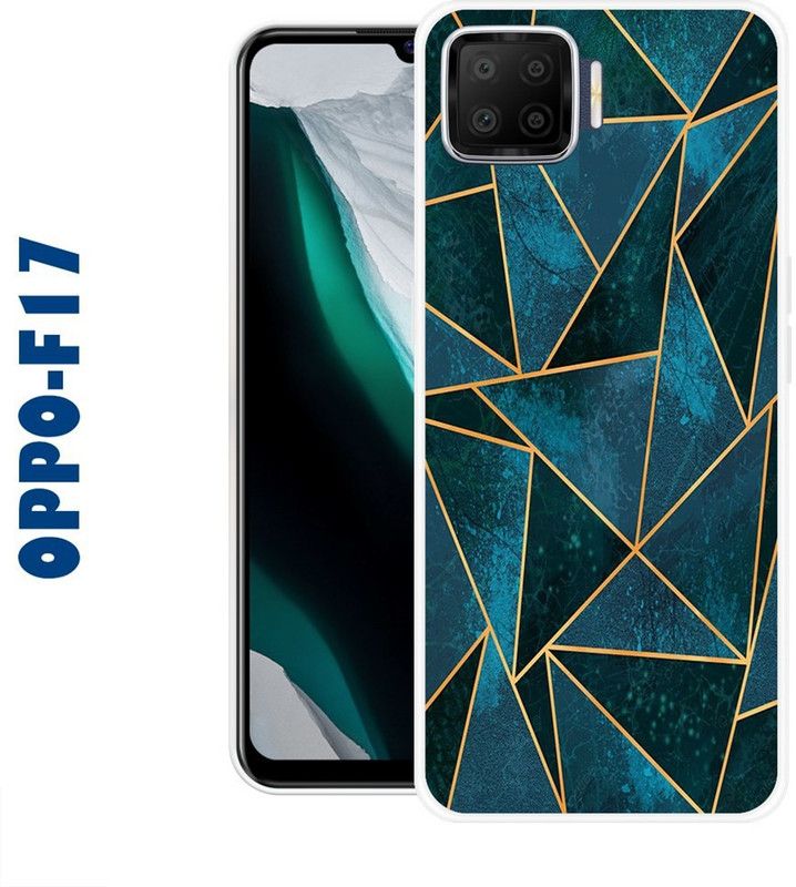 CellWorld Back Cover for Oppo F17  (Green, Beige, Silicon)