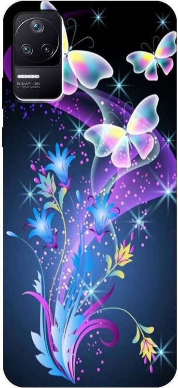 iprinto Back Cover for POCO F4 5G butterfly Back Cover  (Multicolor, Hard Case, Pack of: 1)