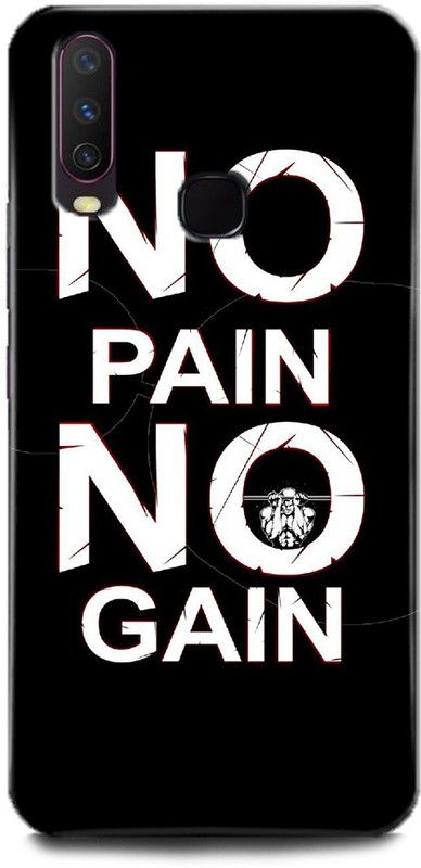 play fast Back Cover for Vivo Y12/1904 NO PAIN NO GAIN PRINTED  (Multicolor, Hard Case, Pack of: 1)