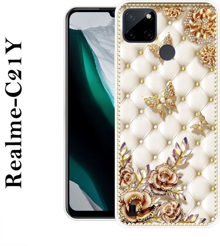 JATLAND Back Cover for Realme C21Y  (Beige, White, Silicon)