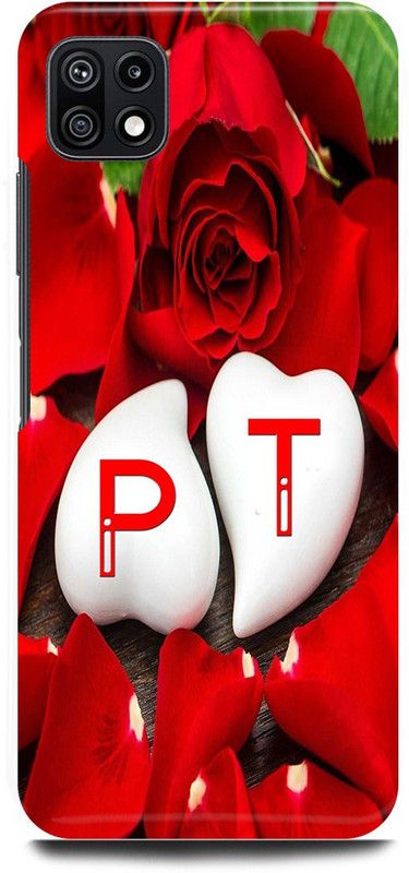 JUGGA Back Cover for SAMSUNG Galaxy F42 5G, P LOVES T NAME,P NAME, T LETTER, ALPHABET,P LOVE T NAME  (Red, Hard Case, Pack of: 1)