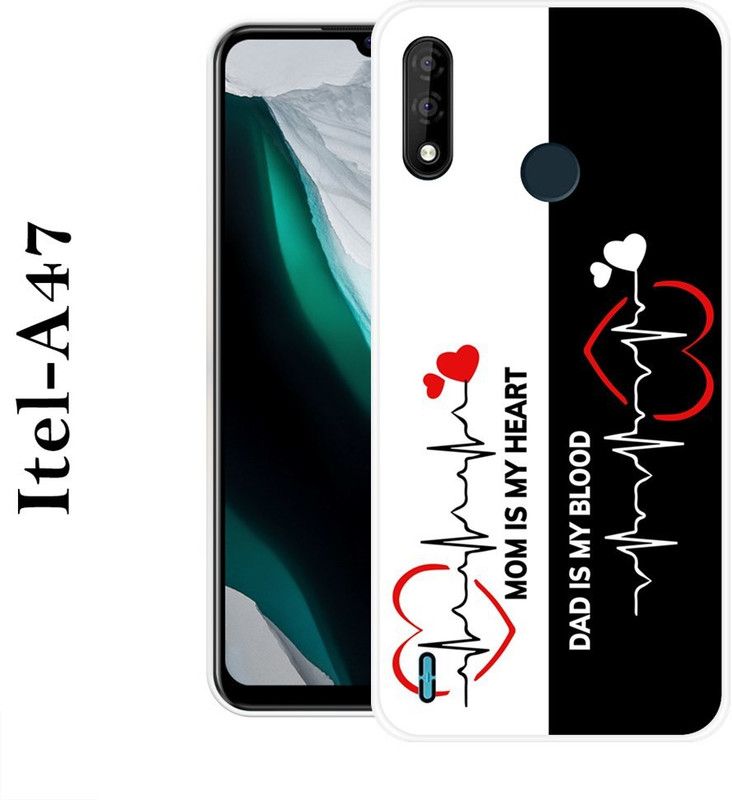 BAGRA Back Cover for Itel A47  (Black, White, Grip Case, Silicon)