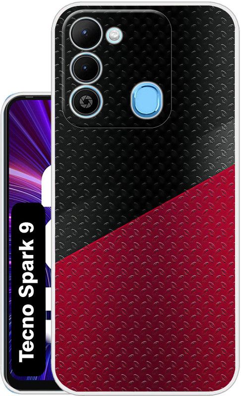 Case Club Back Cover for Tecno Spark 9  (Maroon, Black, Grip Case, Silicon, Pack of: 1)
