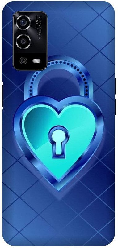UMPRINT Back Cover for Oppo A55/CPH2325, Lock Love Heart Printed Back Cover  (Multicolor, Hard Case, Pack of: 1)