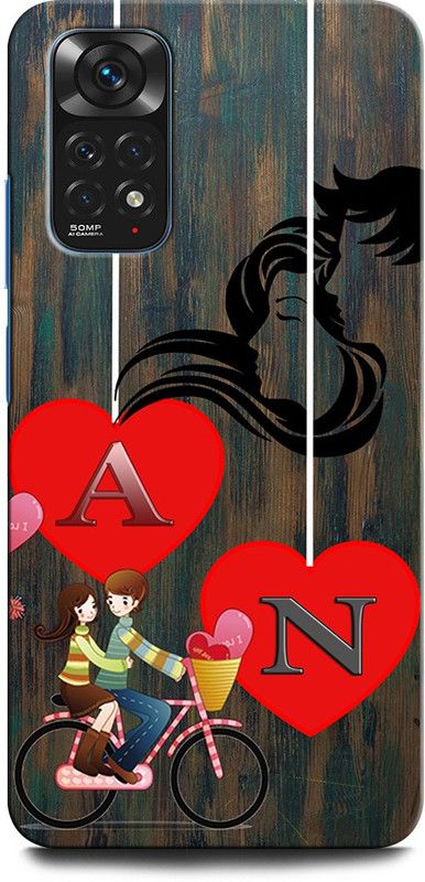 ORBIQE Back Cover for Redmi Note 11 AN, A LOVE N, N LOVE A, A LETTER, N LETTER, AN NAME  (Multicolor, Hard Case, Pack of: 1)
