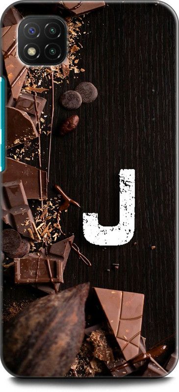KEYCENT Back Cover for POCO C3 J, J LETTER, J NAME, CHOCOLATE , BROWN, ALPHABET  (Multicolor, Pack of: 1)