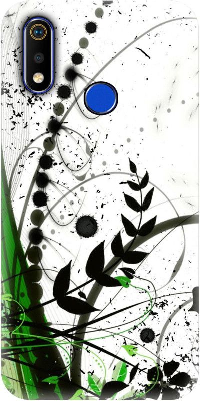 Smutty Back Cover for Realme 3 Pro, RMX1851 - White Floral Print  (Multicolor, Hard Case, Pack of: 1)