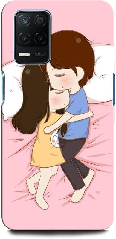 ORBIQE Back Cover for Realme 8 5G GIRL BOY LOVE, ANIME, SWEET COUPLE, TOGETHER, COUPLE SLEEP  (Multicolor, Hard Case, Pack of: 1)