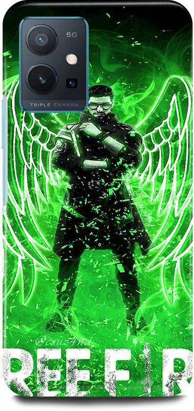 play fast Back Cover for Vivo T1 5G, V2141 FREE, FIRE, GAME, TEAM  (Green, Hard Case, Pack of: 1)