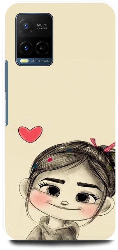 JUGGA Back Cover for Vivo Y21T, V2135, GIRL, CUTE, GIRL, LOVELY, GIRL, ANIME, LOVE  (Beige, Hard Case, Pack of: 1)