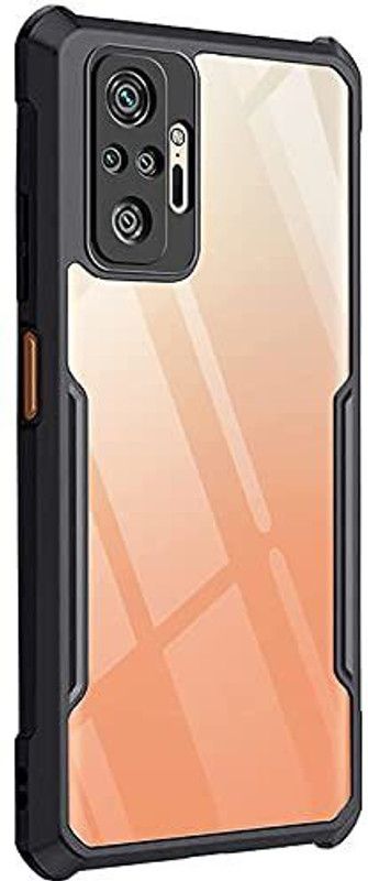 Evett Back Cover for Mi Redmi Note 10 Pro Shockproof Edges Transparent Black Sides Silicon Ultra Thin  (Transparent, Shock Proof, Pack of: 1)