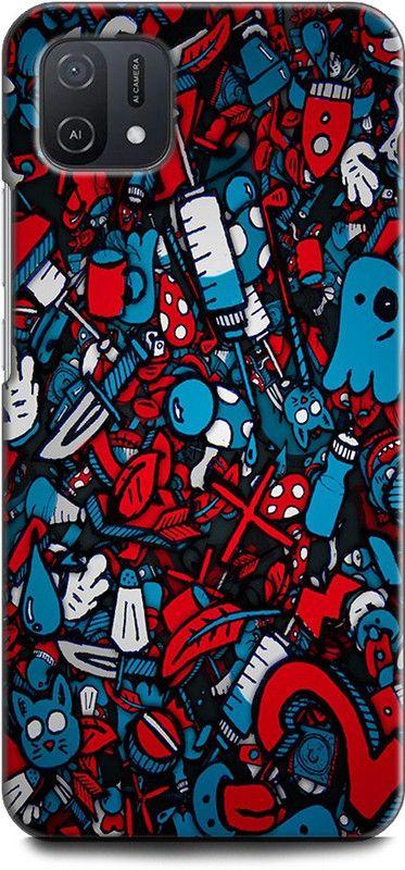 INDICRAFT Back Cover for OPPO A16K, CPH2349 TRIPPY, COLOURFUL, UNIQUE, ABSTRACT, ART, TEXTURE  (Multicolor, Shock Proof, Pack of: 1)