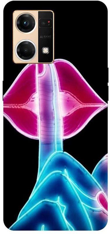 THE NARAYANA COLLECTIONS Back Cover for OPPO RENO 7- CPH2363-LIPS,GIRLS,CUTE,STYLISH,NEW,TRENDING  (Multicolor, Hard Case, Pack of: 1)